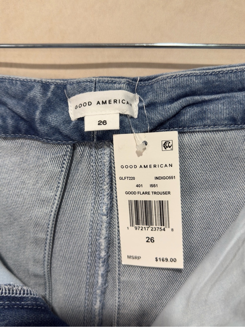 Good American Good Flare Trouser Jeans Plus Size 26 (26W) Indigo 551 NWT - Picture 12 of 16